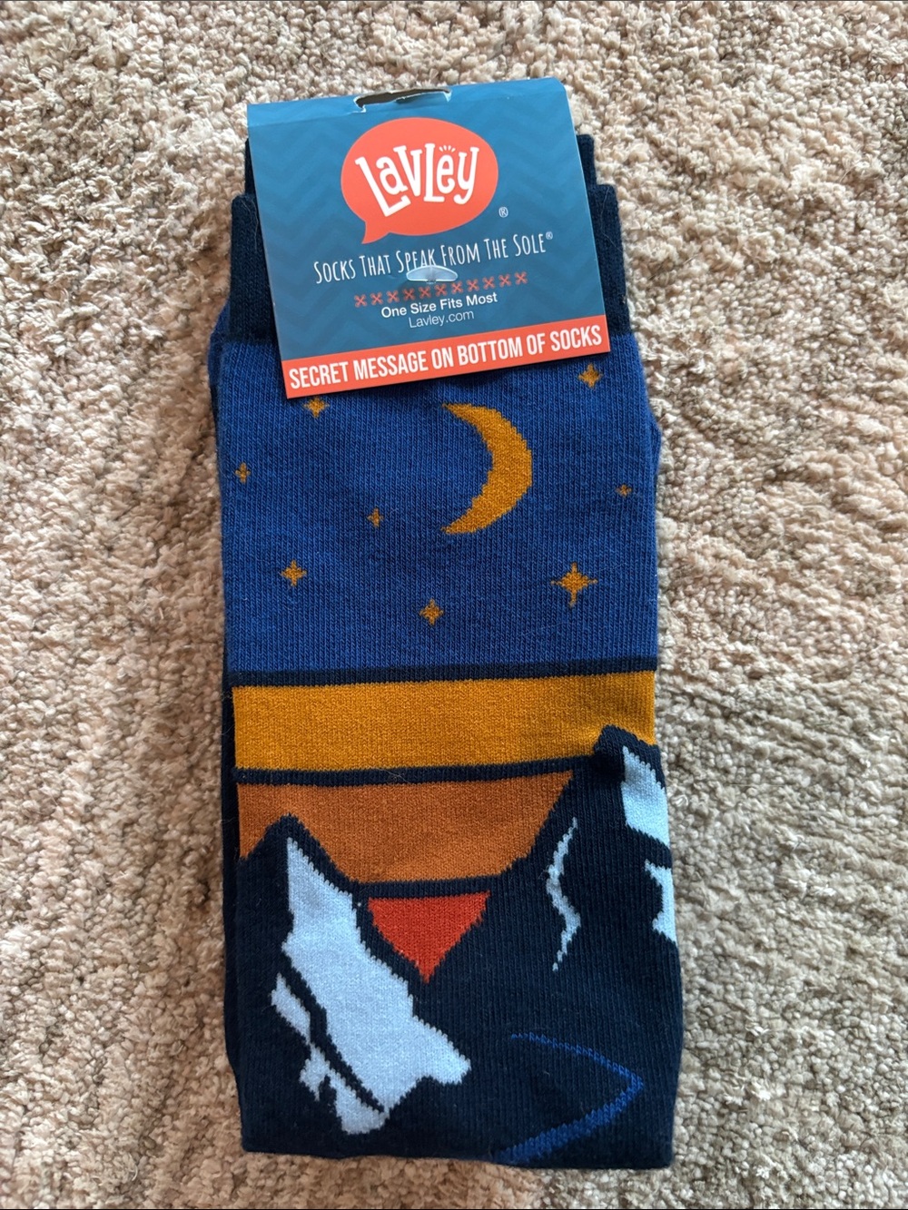 Blue & Gold Mountain Night Crew Socks